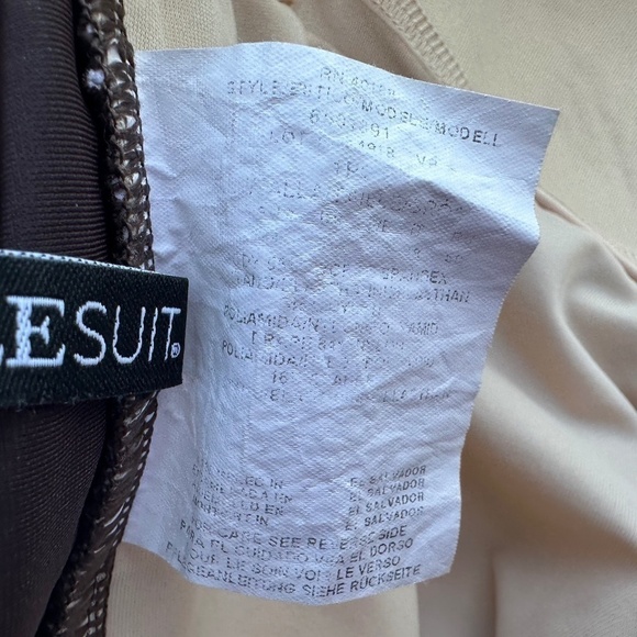 Miraclesuit Brown White Striped One Piece Swimsuit Women's Size 12 - 14? - Picture 8 of 9